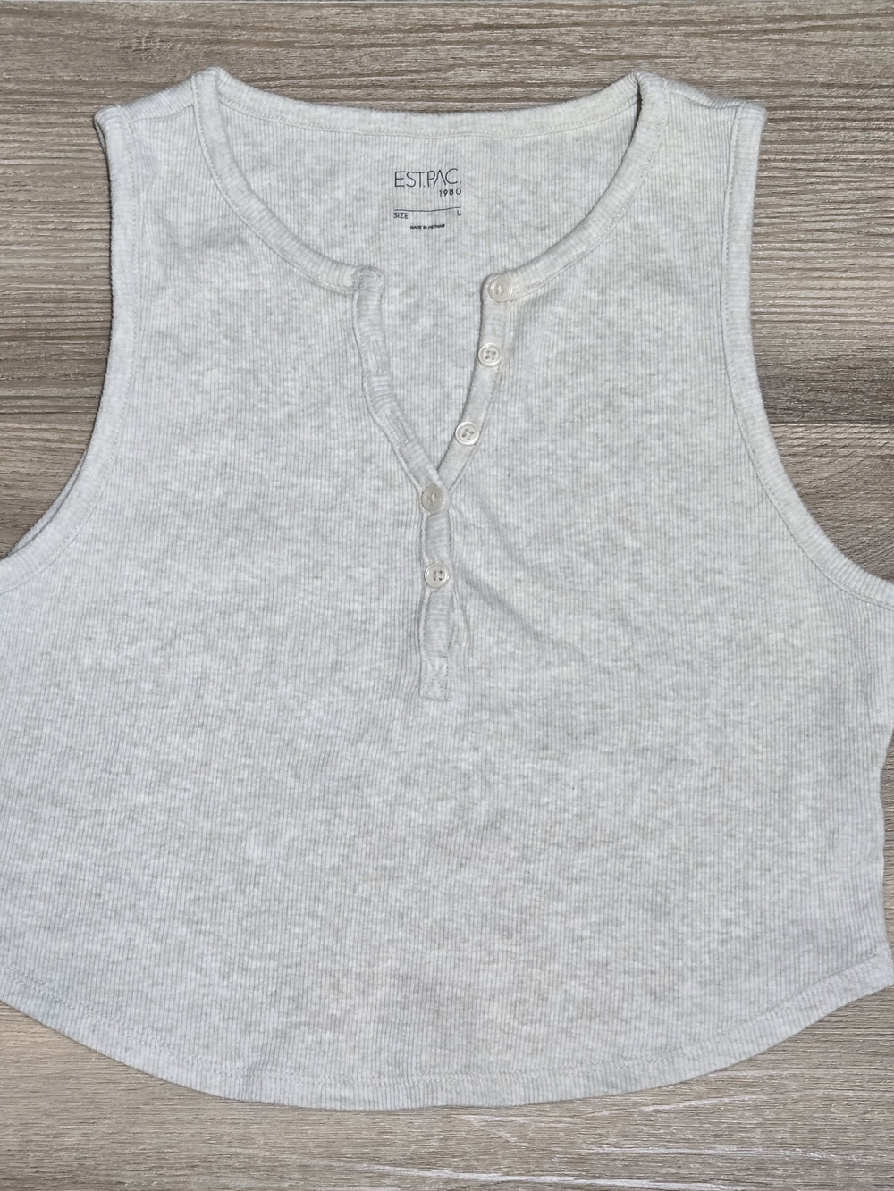 ESTPAC Crop Henley Tank Top